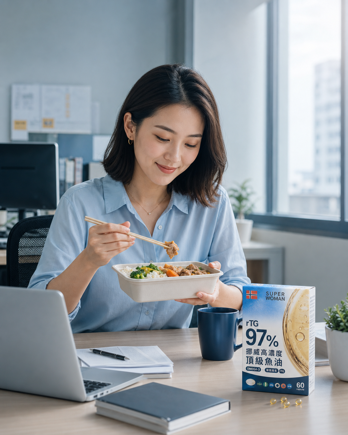 外食族上班族 Omega-3 營養補給情境