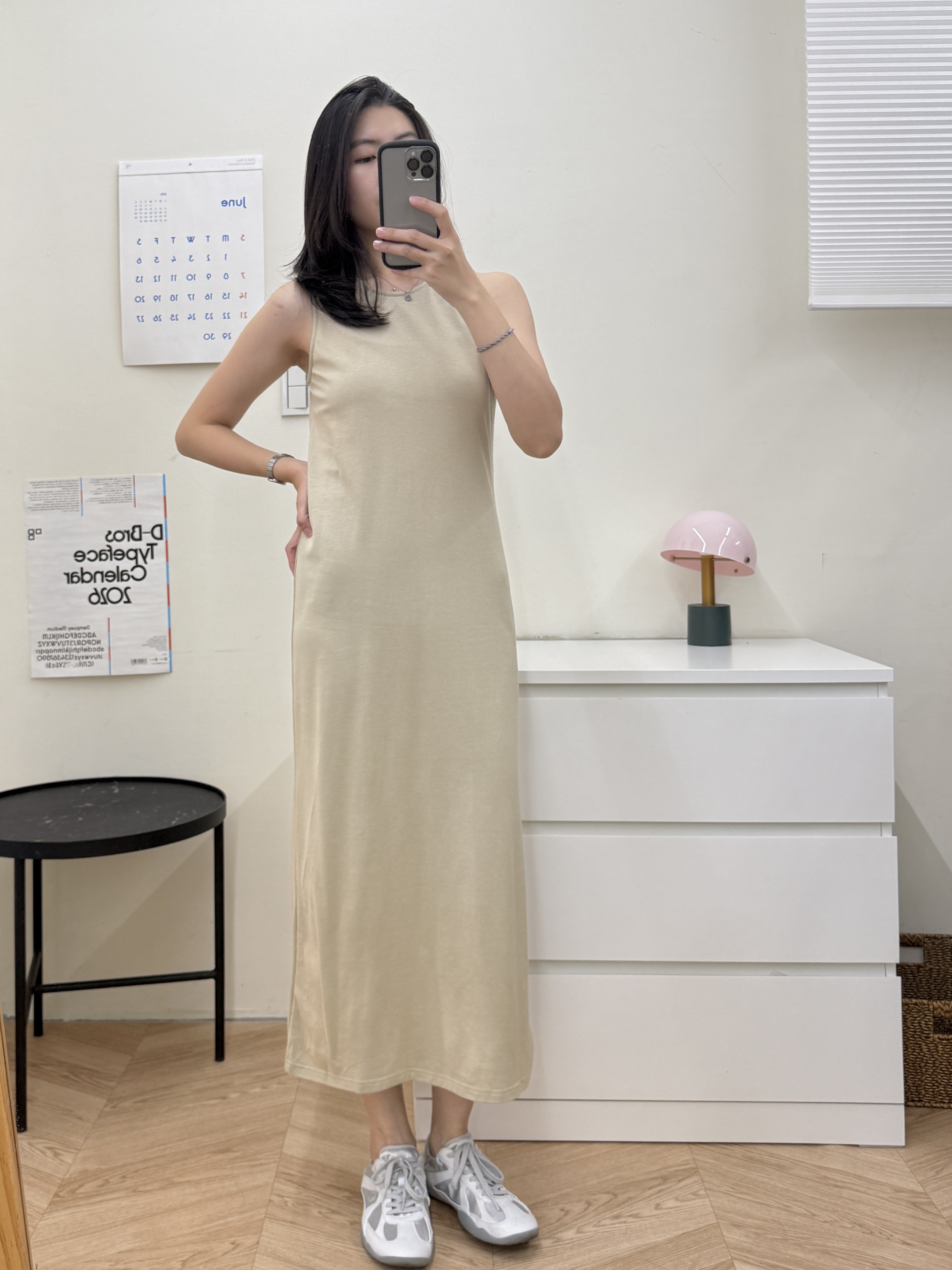 彈性棉感無袖裙*3色