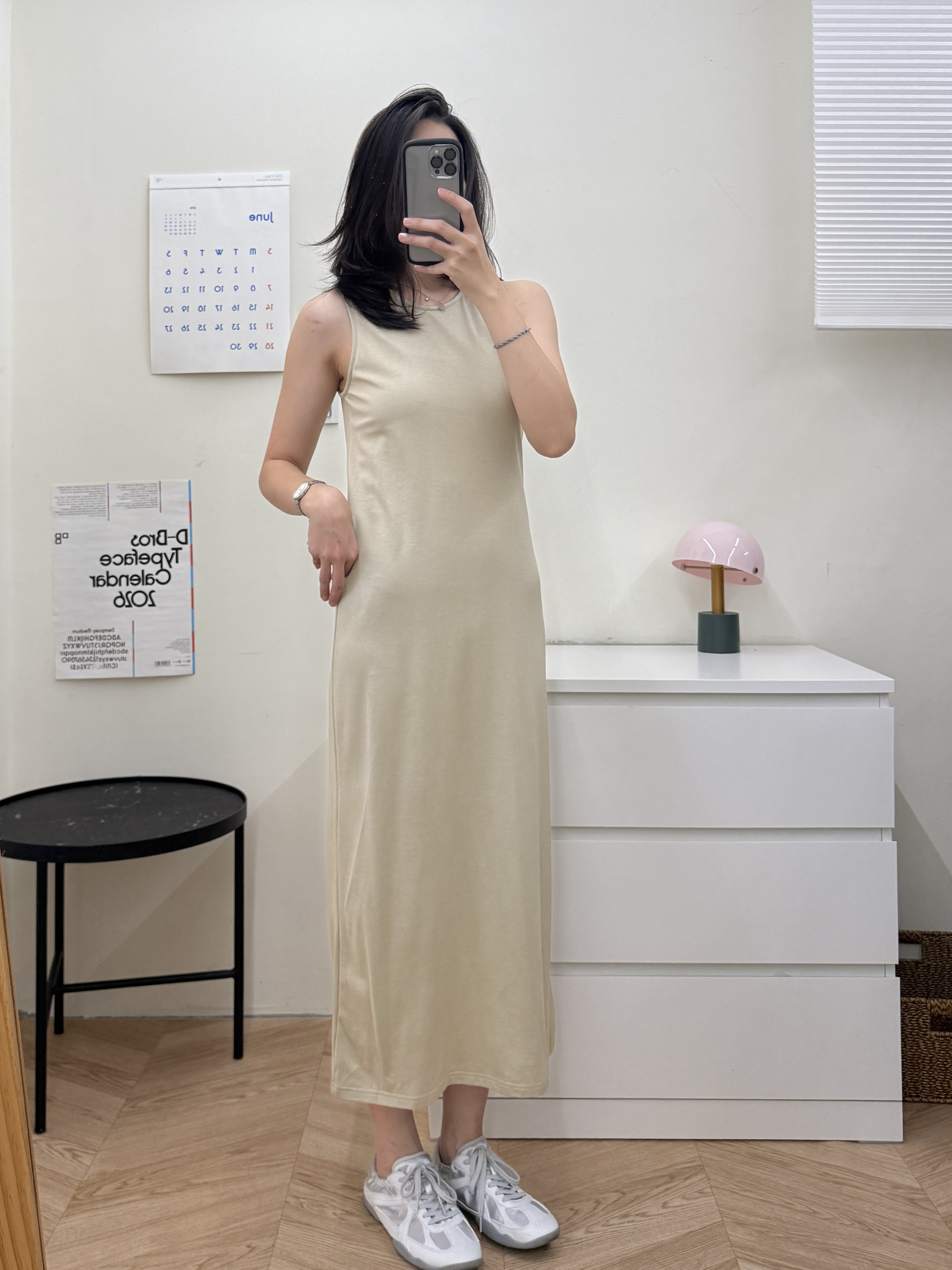 彈性棉感無袖裙*3色