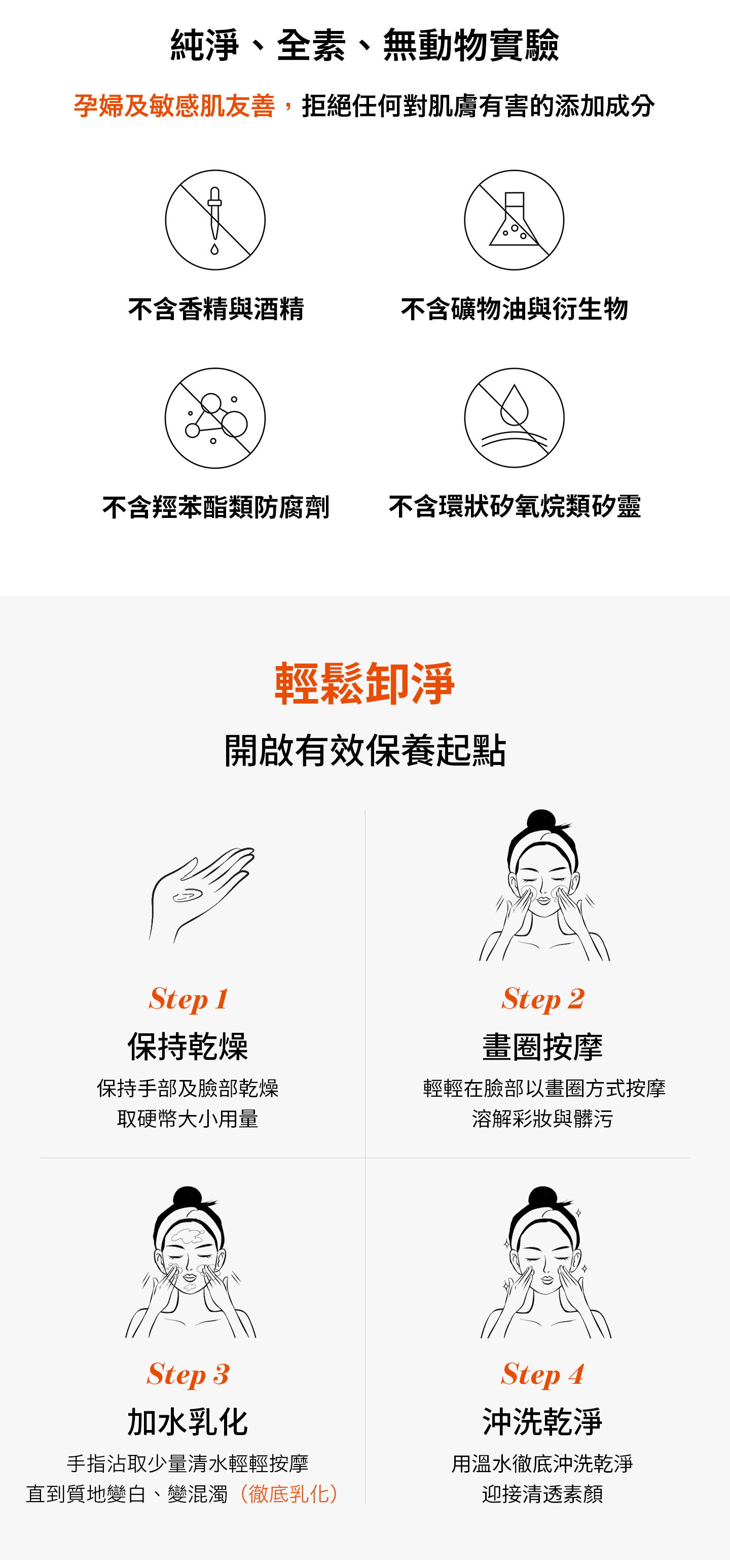 nomel 不費力卸妝乳 不含有害物質配方 使用步驟教學示範