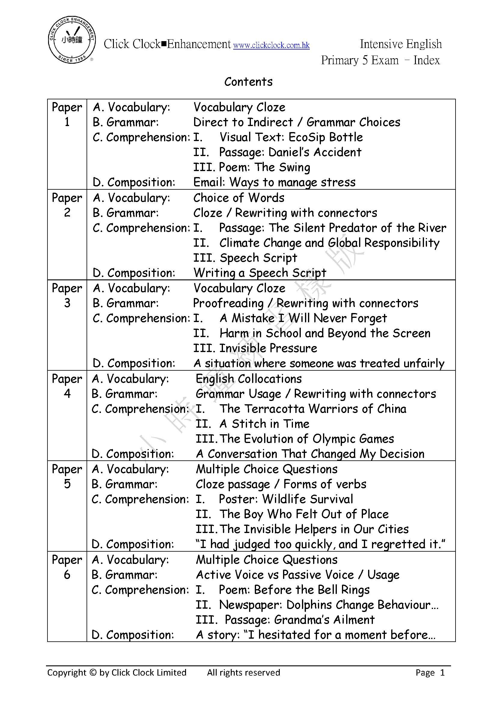 (PE 41)  P5 高階英文綜合試卷《4合1》
