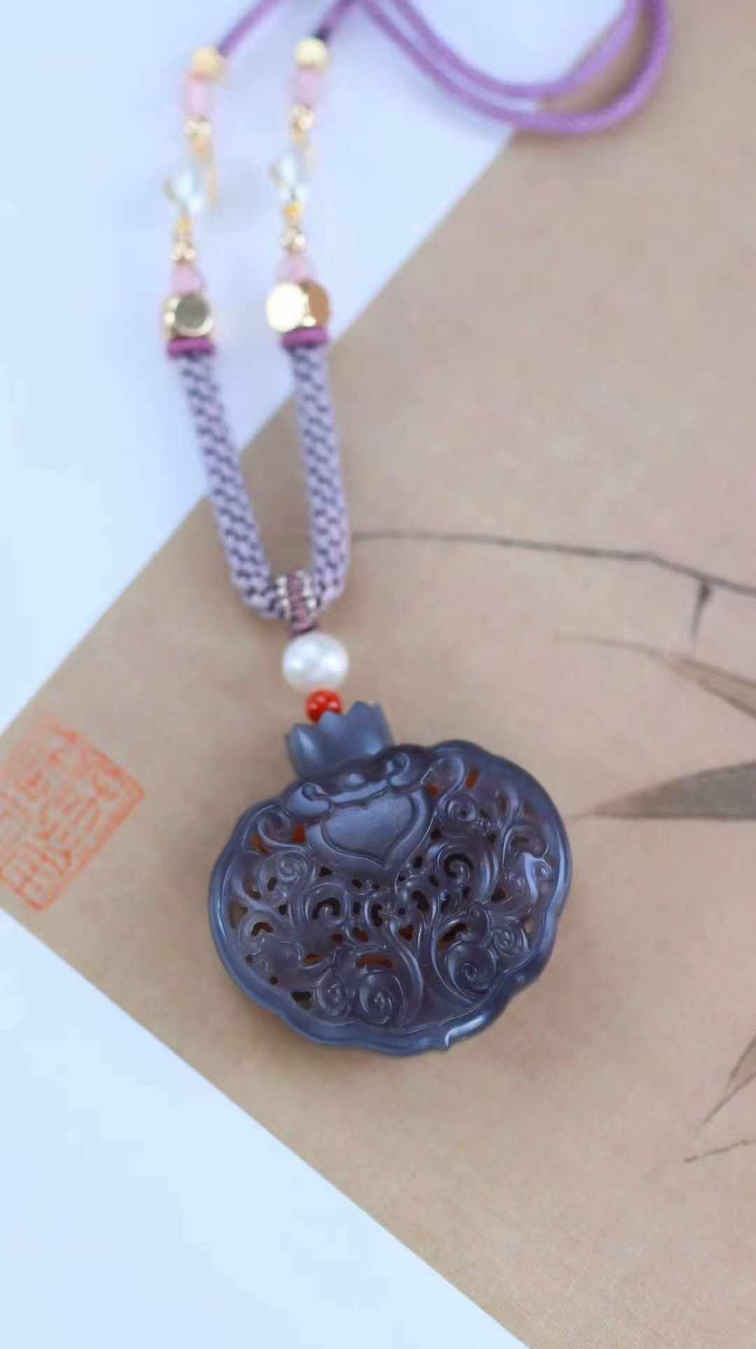 和田玉香囊,天然和田玉軟玉