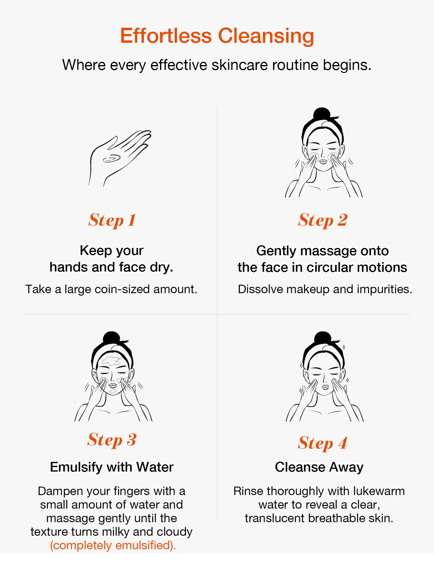 nomel Effortless Cleansing Balm free of harmful ingredients, step-by-step usage instructions