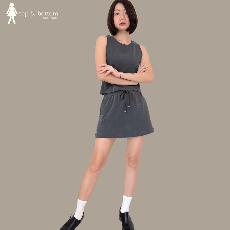 STONE WASHED  CROP SINGLET