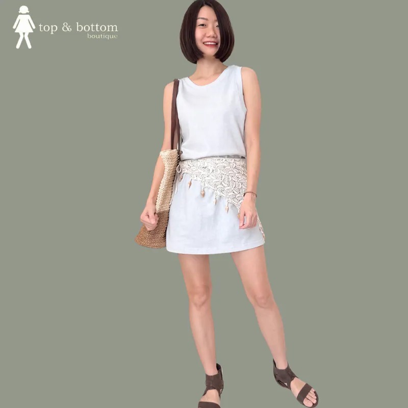 STONE WASHED  CROP SINGLET