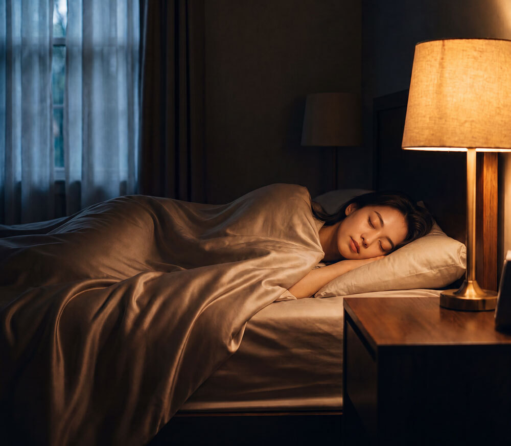 夜間睡眠時加床頭燈