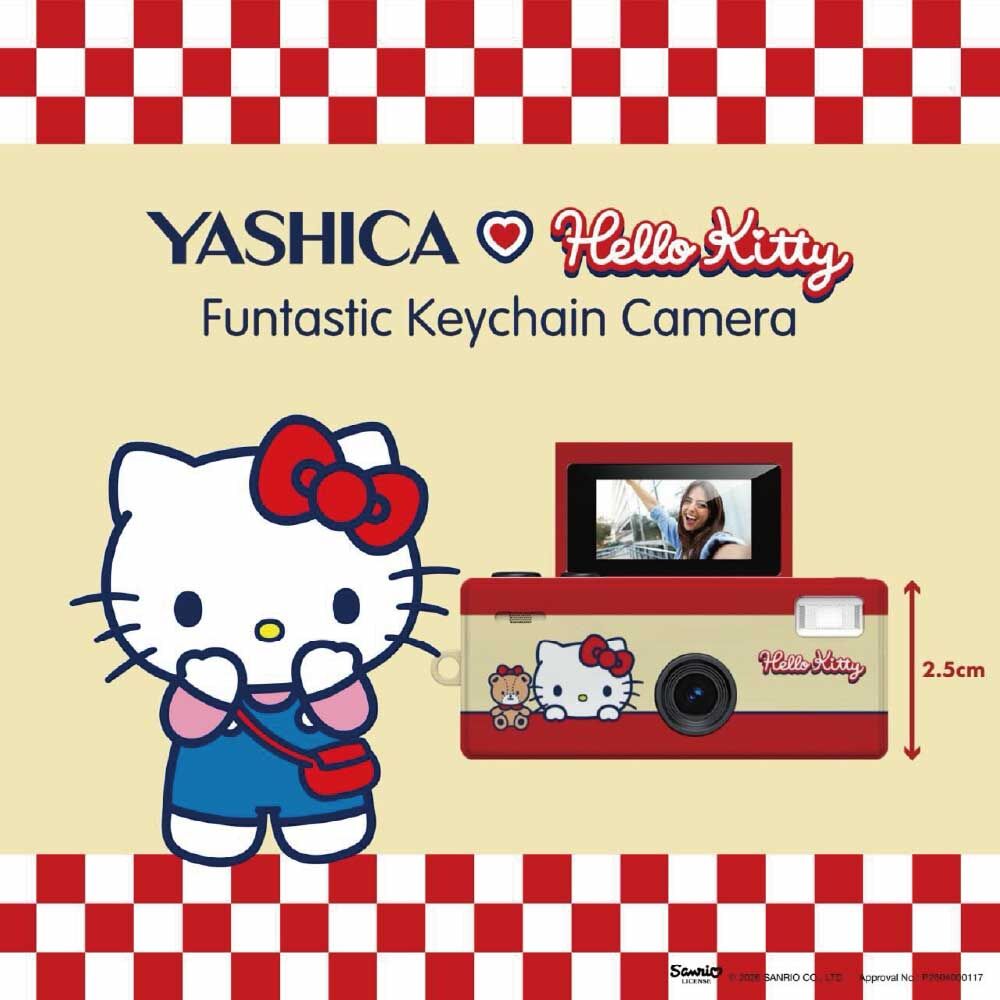 YASHICA x KITTY 聯名款迷你數位相機鑰匙圈
