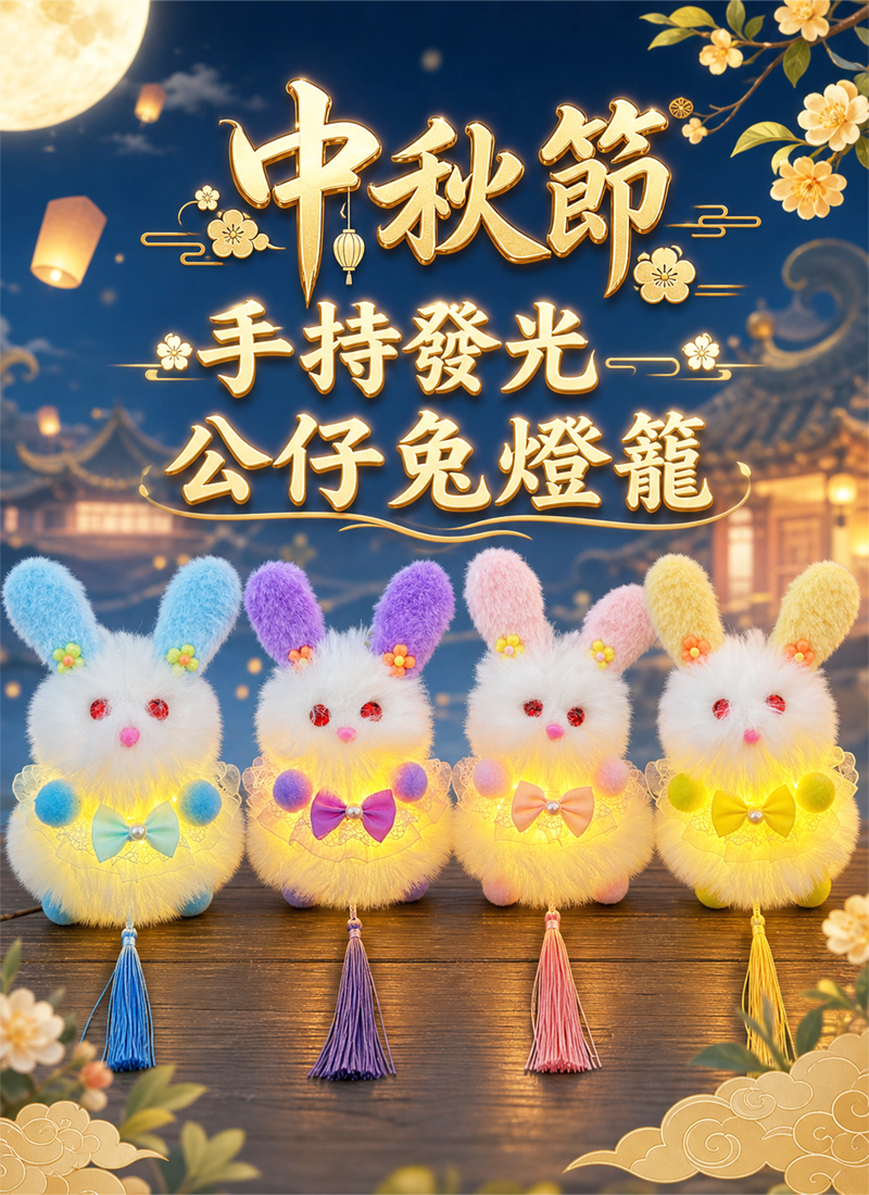 中秋節 手持發光公仔兔燈籠 AUT2624