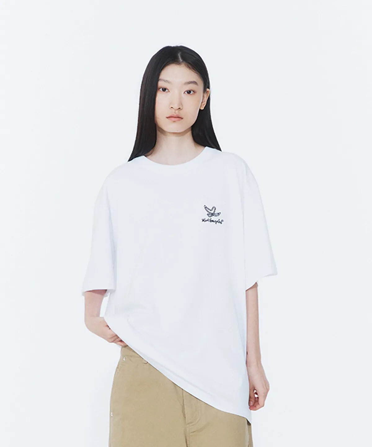 【OWN】Mark Gonzales 短袖 上衣 刺繡 新品 小飛人 小黃人 韓國 男女通用 黑色 白色