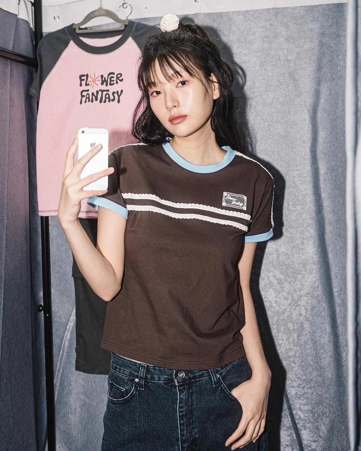 HAVISM DOUBLE LACE S/S TEE