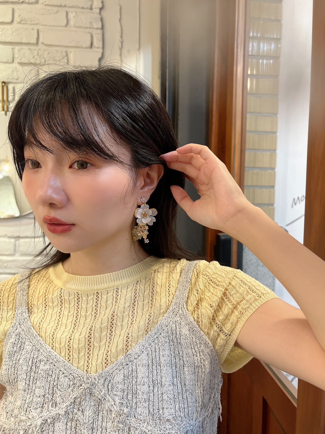 【7/19當日限定】(2way)隱藏款。彩花珍珠葉耳環
