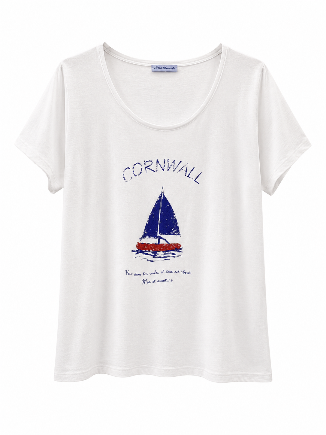 帆船圖白棉T-shirt