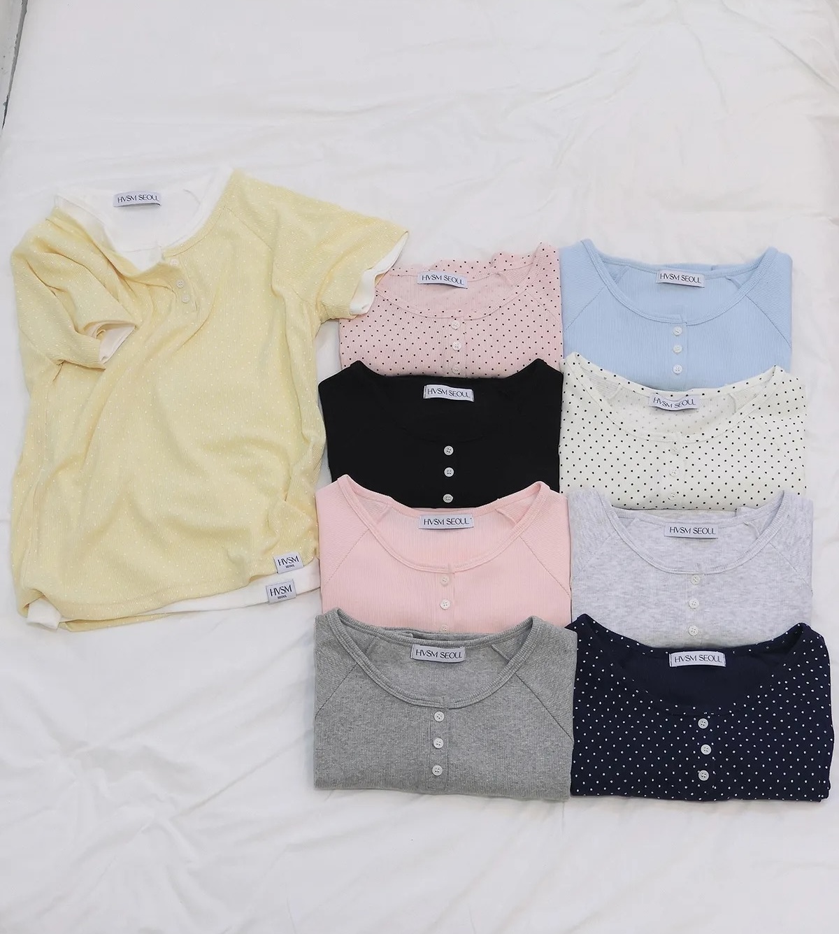 HAVISM RIB HENLEY NECK S/S TEE