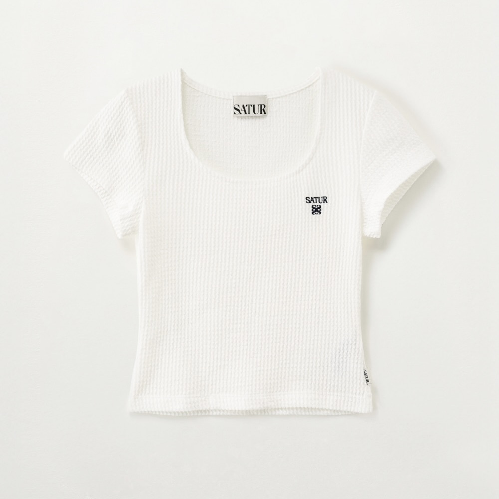 Satur｜SA262WTS18 (W) Square Neck Crinkle T-shirt [3 colors] S119