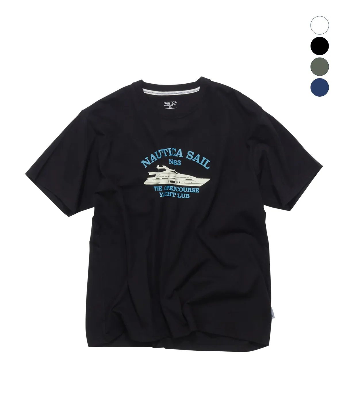 【預購】NAUTICA ZKR0713517 輪船印花短袖上衣 (黑色)