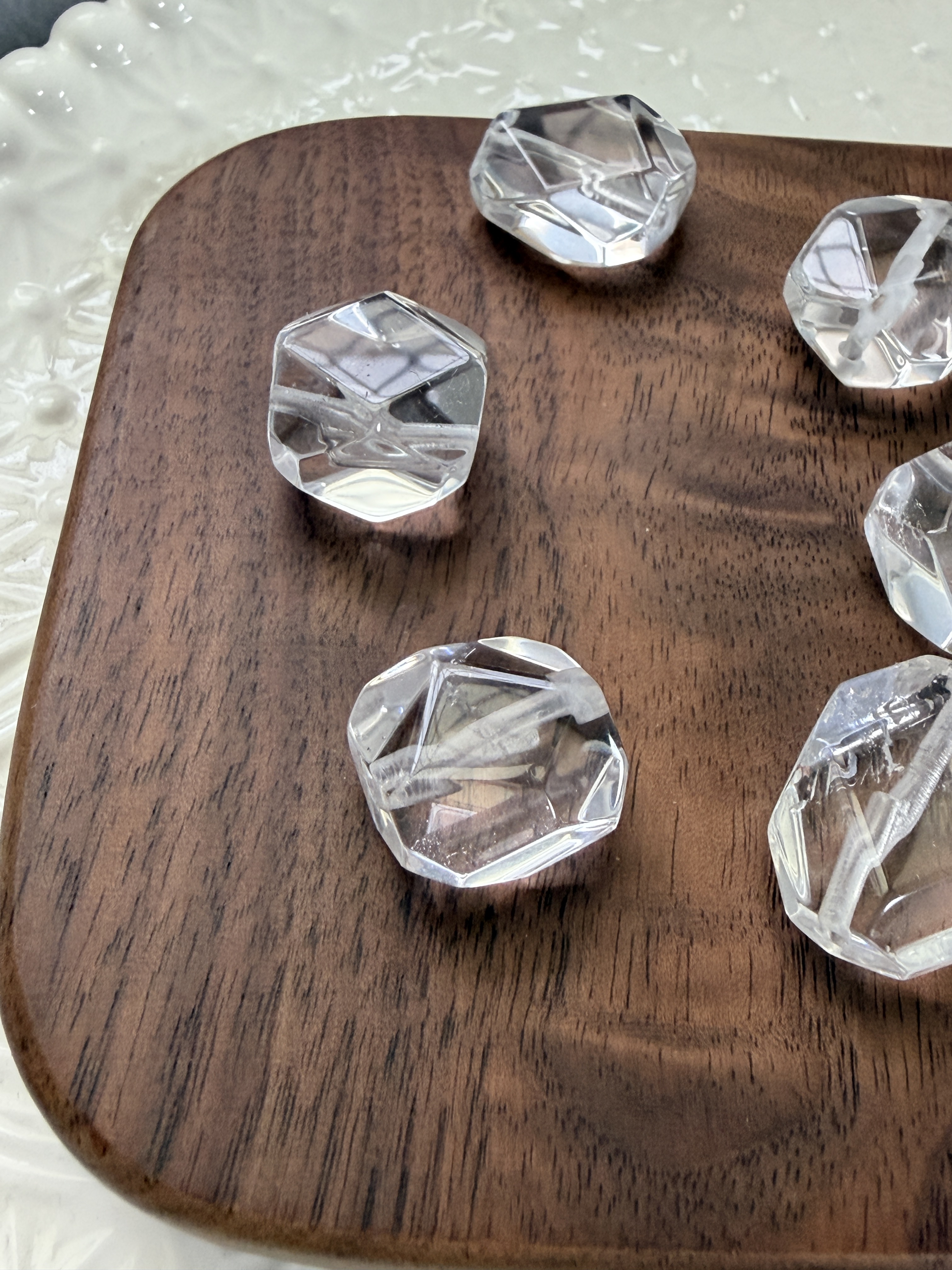 白水晶 淨化  切割隨形 DIY通孔