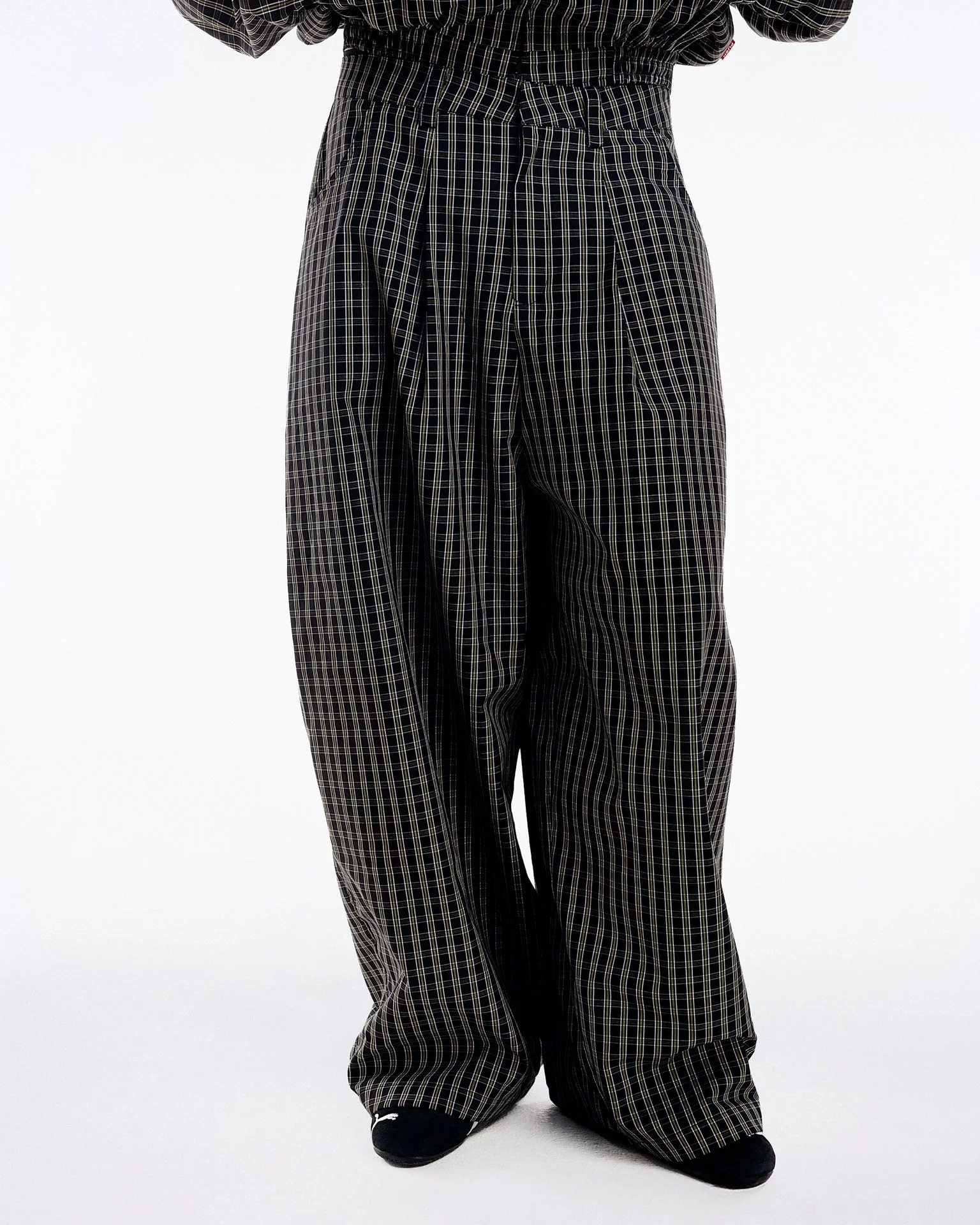 Push Push Gingham Wide Pants
