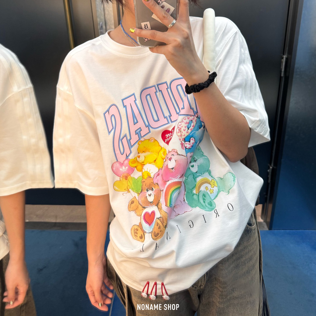 ADIDAS X CARE BEARS 彩虹熊 聯名 短袖 短T 白色 (女款)