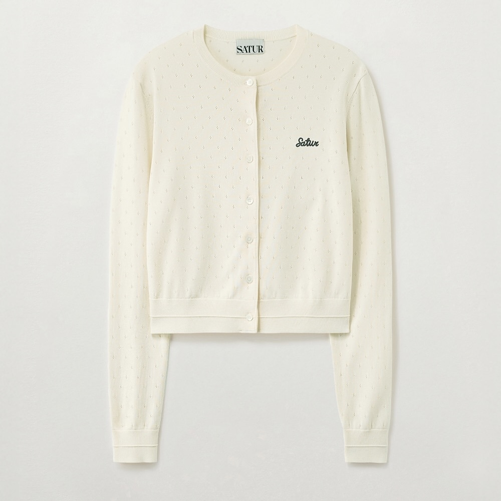 Satur｜SA261WKC02 (W) Pointel Crewneck Cardigan [4 colors] S152