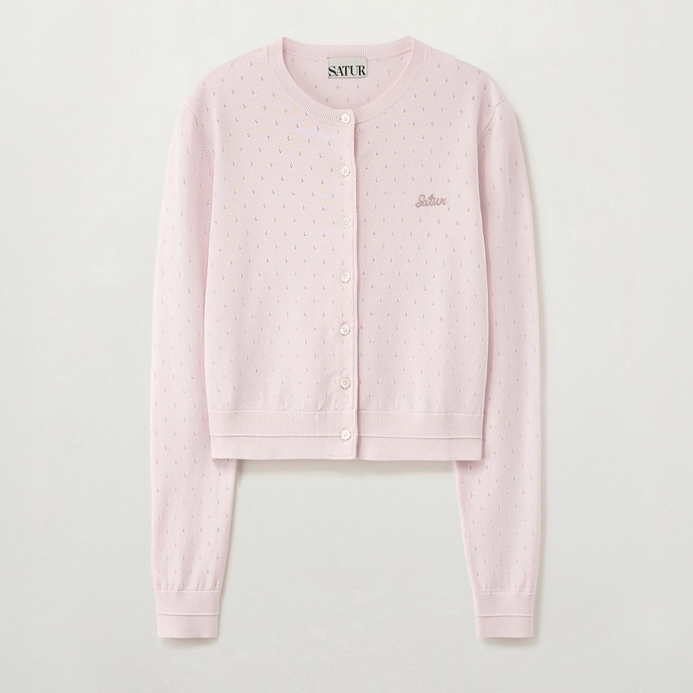 Satur｜SA261WKC02 (W) Pointel Crewneck Cardigan [4 colors] S152