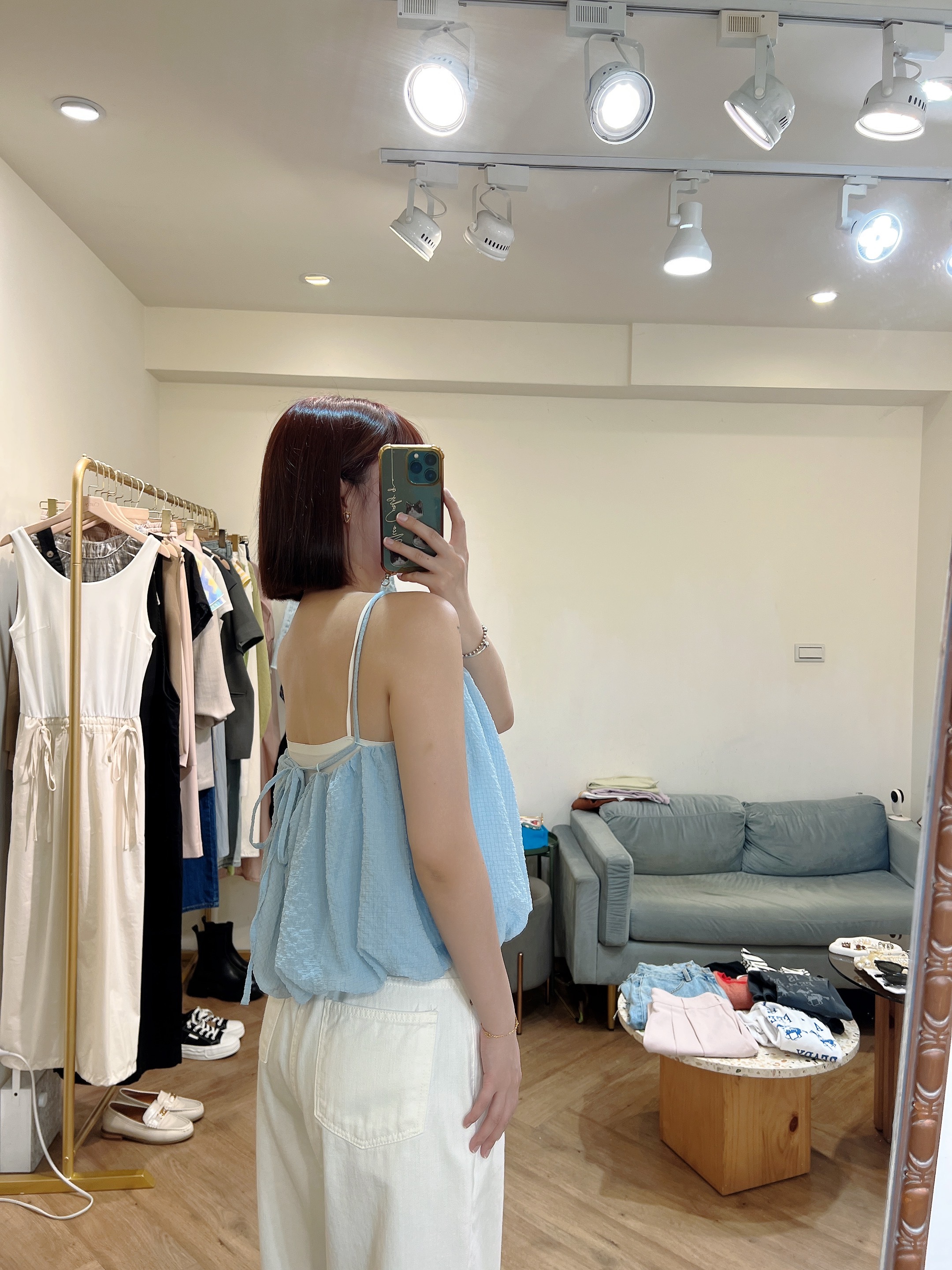 後露背澎澎吊帶
