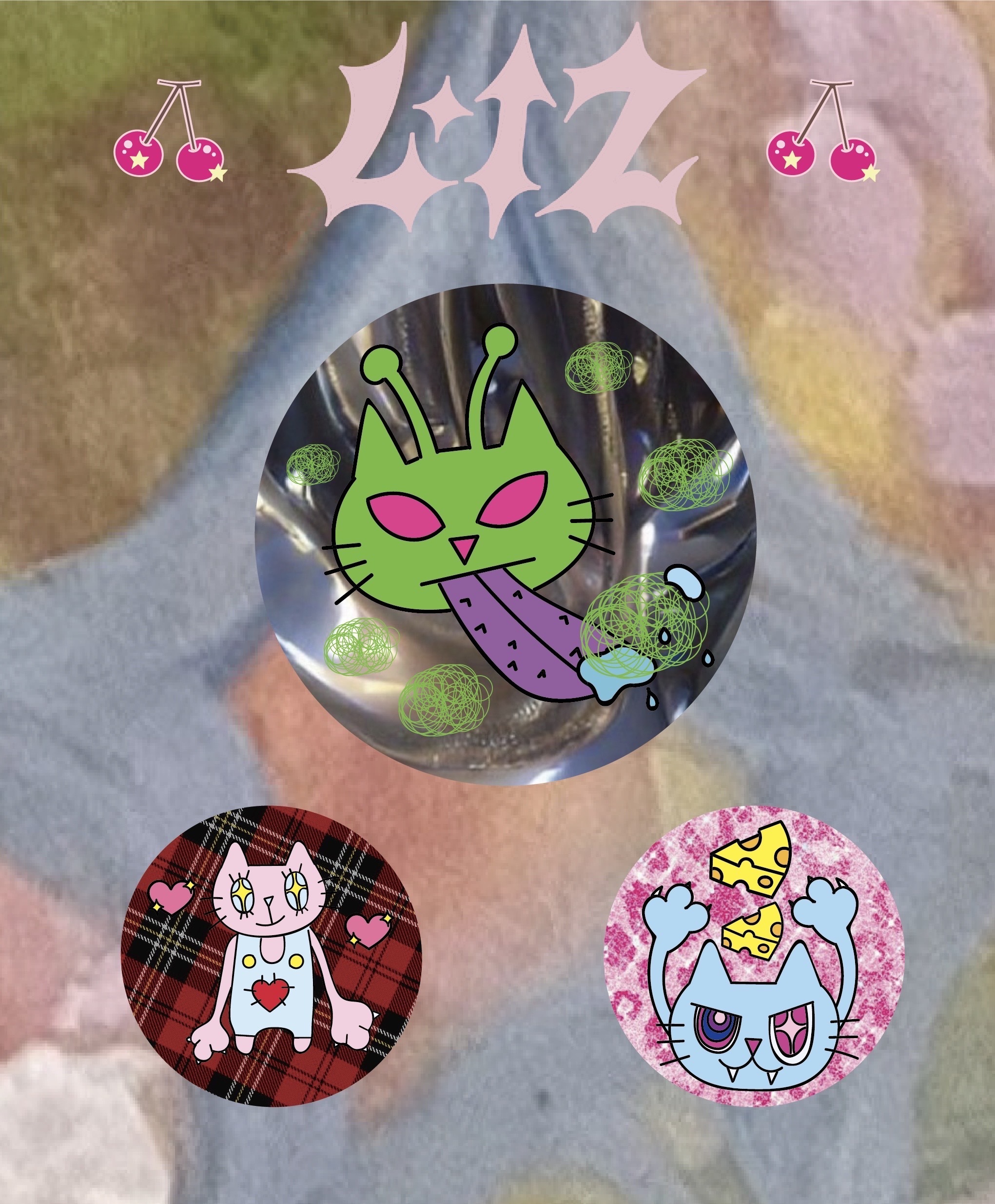 LIZ Trippy Cat Pin Set