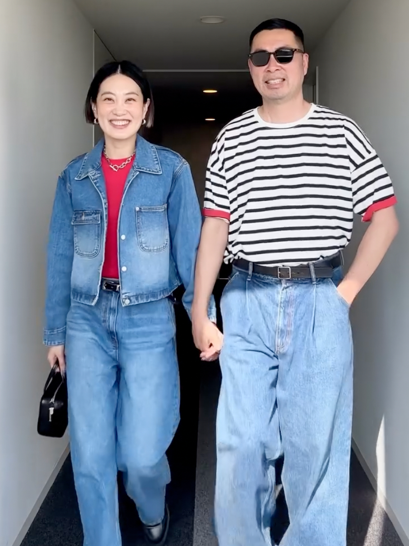 情侶單一元素呼應穿搭示範03 THankus