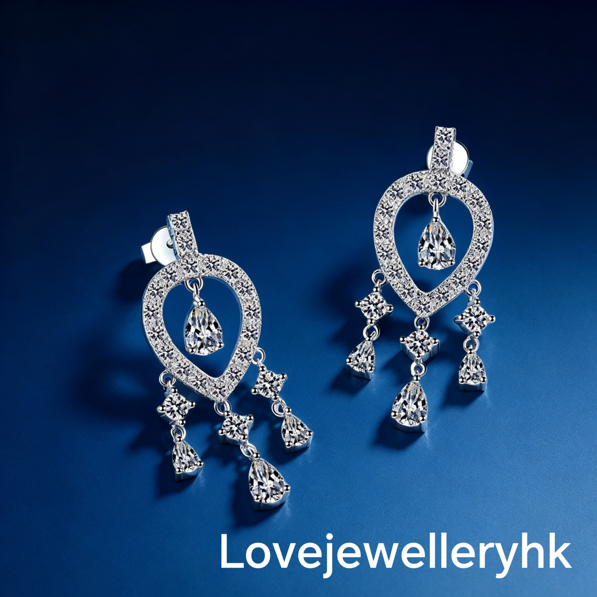 Tassel pear-shaped moissanite earrings  E001