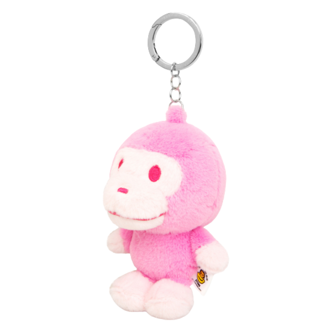 ☆ETW☆【EASY TO WEAR】BAPE BABY MILO PLUSH DOLL KEYCHAIN PINK 吊飾 娃娃 鑰匙圈 配件 粉色 小猴子