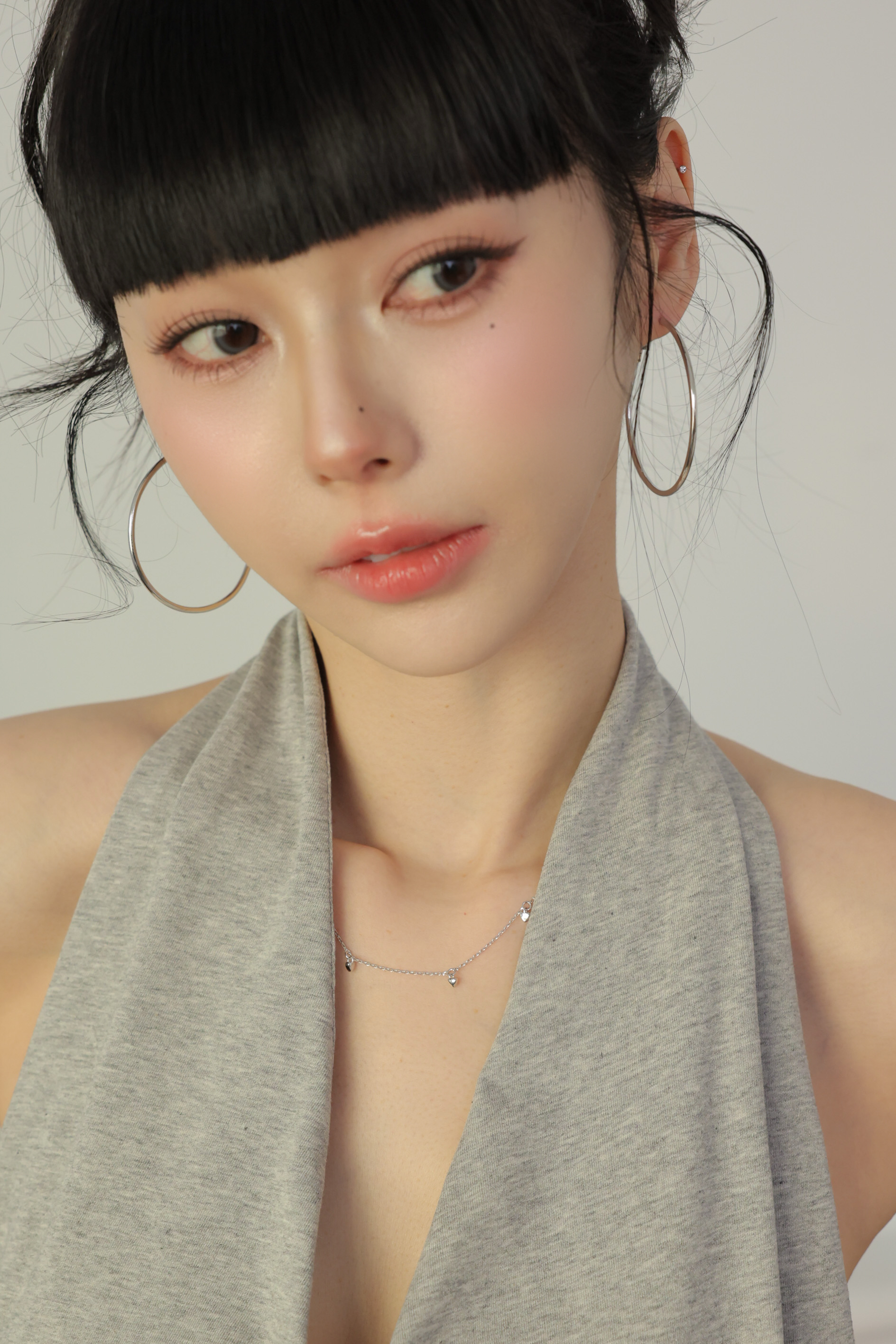 多顆立體小愛心項鍊 HE81