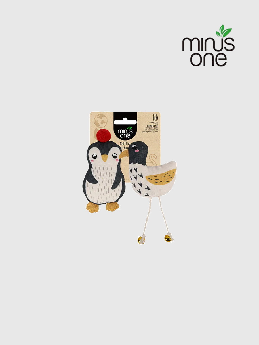 【Minus One 邁樂思】環保棉帆布 貓玩具｜企鵝與海燕