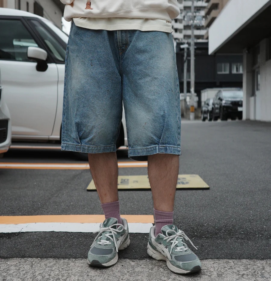 ANACHRONORM 80's 5 POCKET DENIM HEM TUCK SHORT PANTS (AGING) - PRE ORDER ITEM (預訂中)