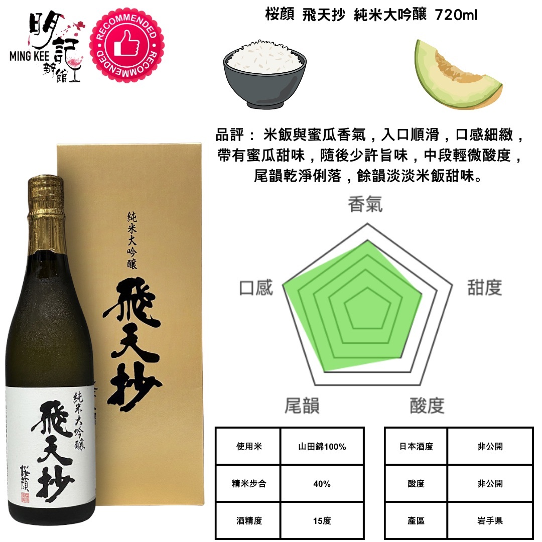 桜顔  飛天抄 純米大吟醸 720ml