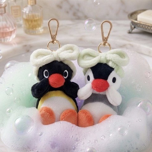 企鵝家族 PINGU PINGA 洗臉 髮帶吊飾 絨毛玩具