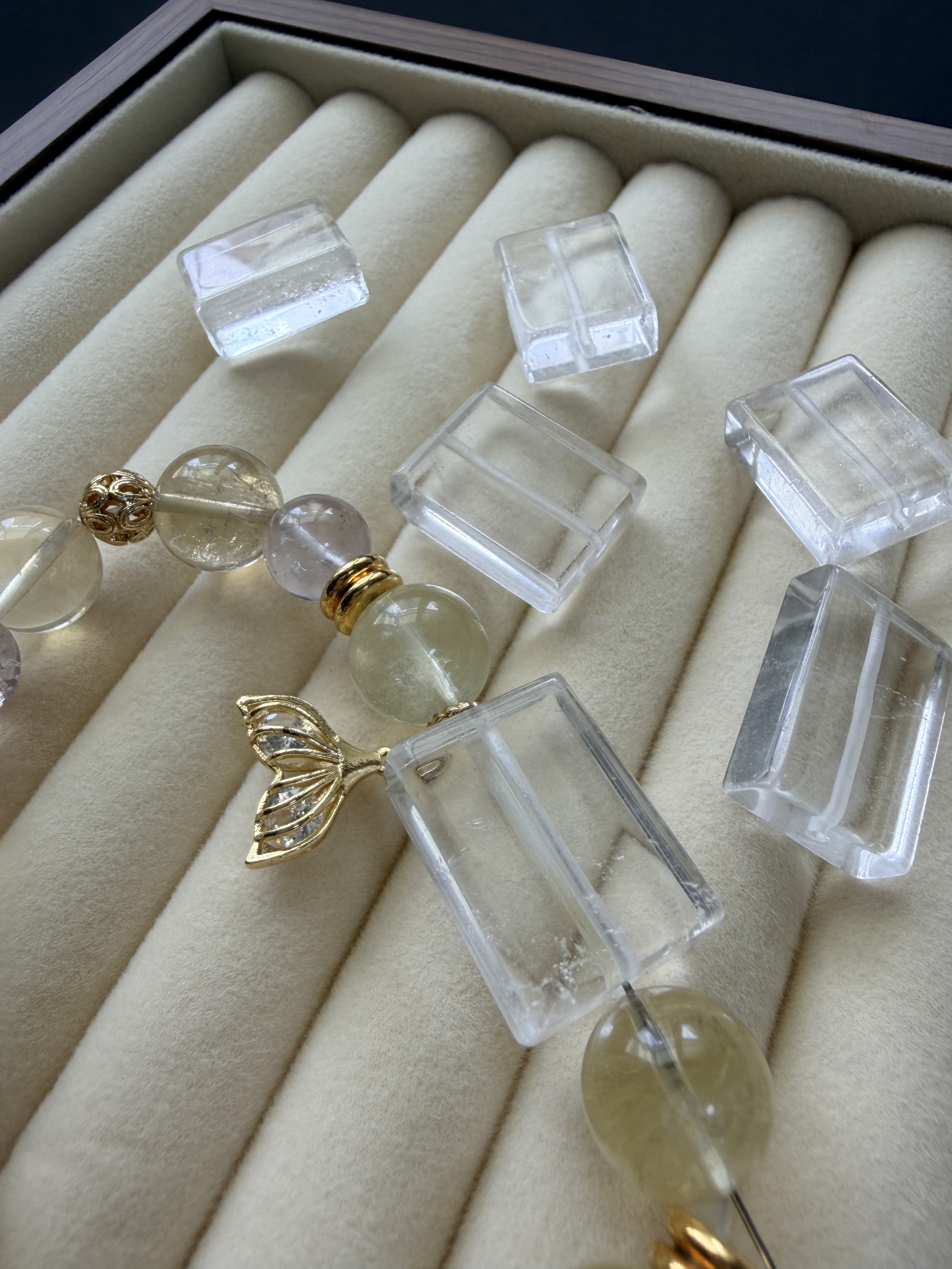 透體白水晶 無事牌隨形 淨化 DIY通孔