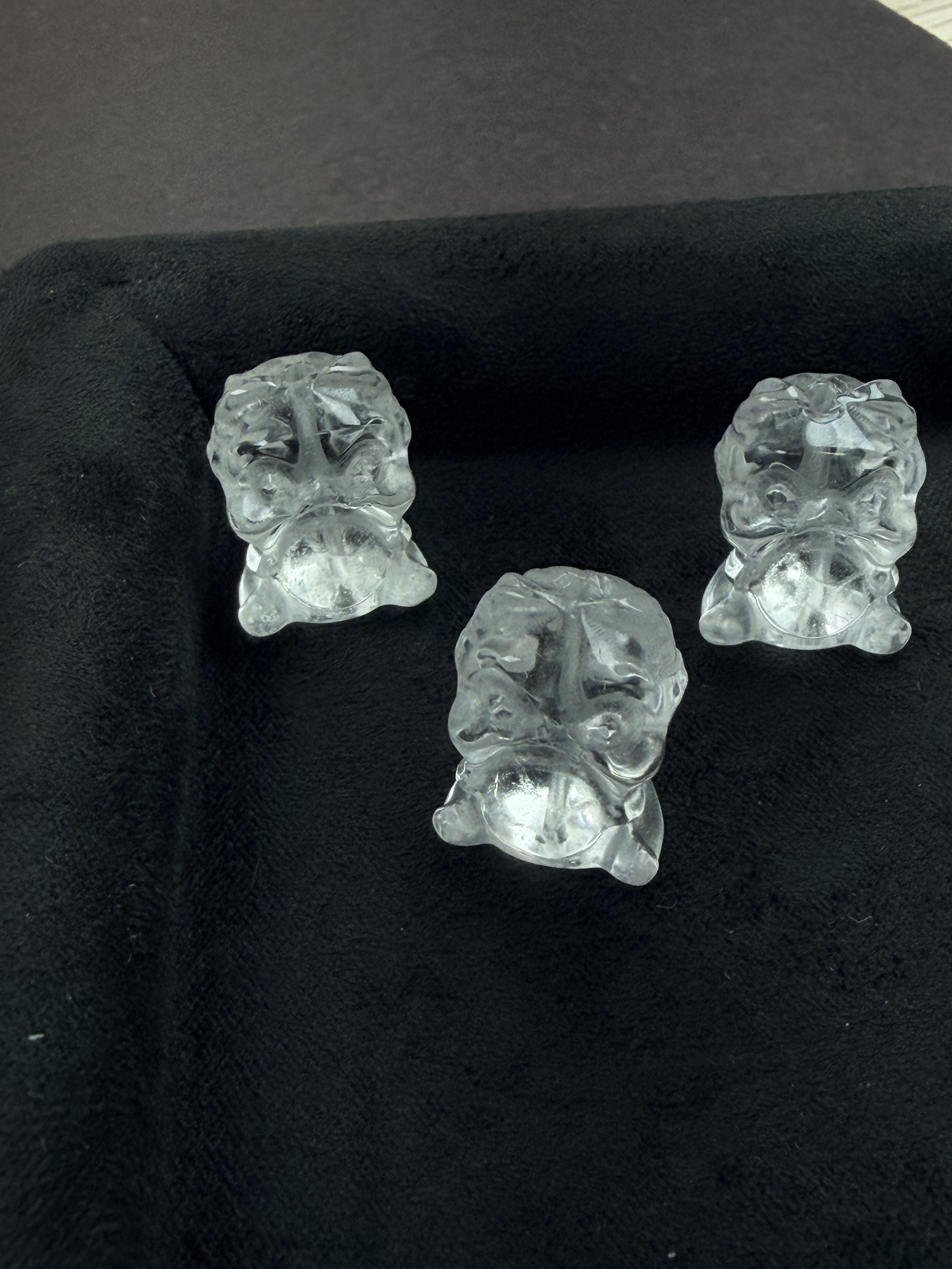 白水晶醒獅 淨化 雕刻件  DIY通孔