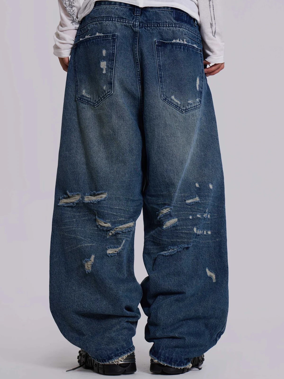 JADED LONDON 瘋狂刀割 巨型闊腿褲 Destroyed XL Colossus Jeans JMJE5716