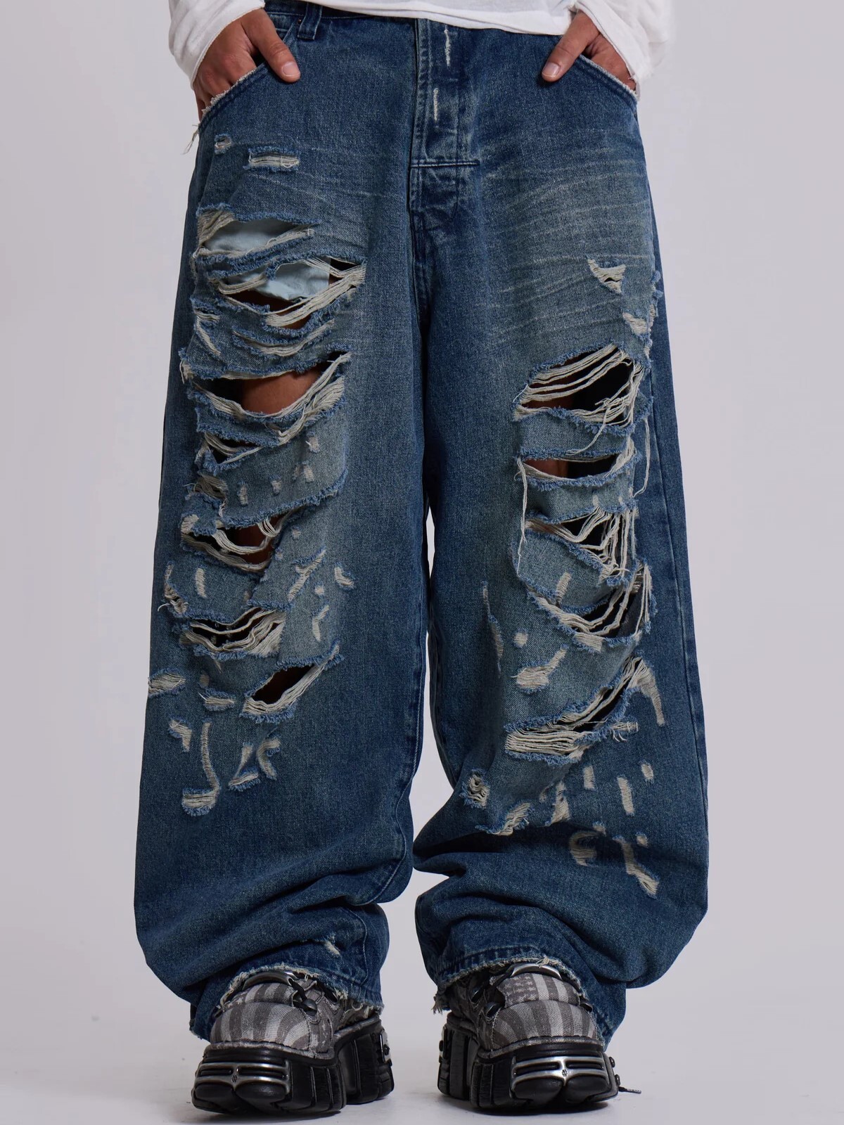 JADED LONDON 瘋狂刀割 巨型闊腿褲 Destroyed XL Colossus Jeans JMJE5716