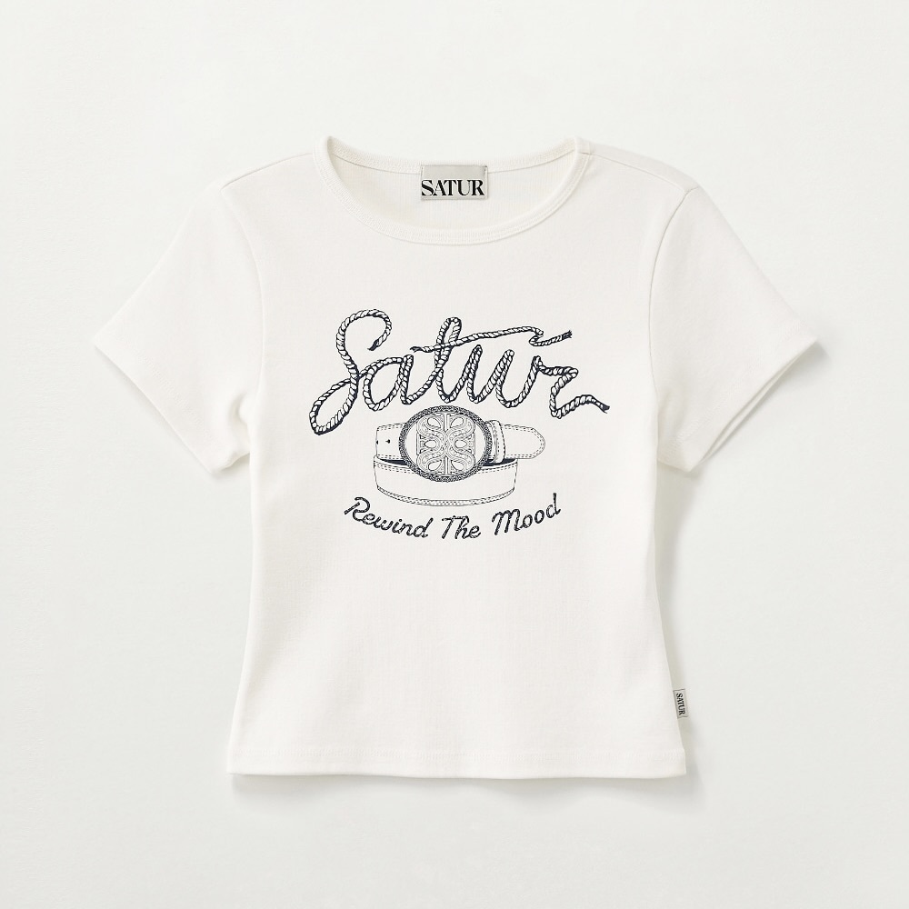 Satur｜SA262WTS12 (W) Belt Graphic Slim Fit T-Shirt [3 colors] S254