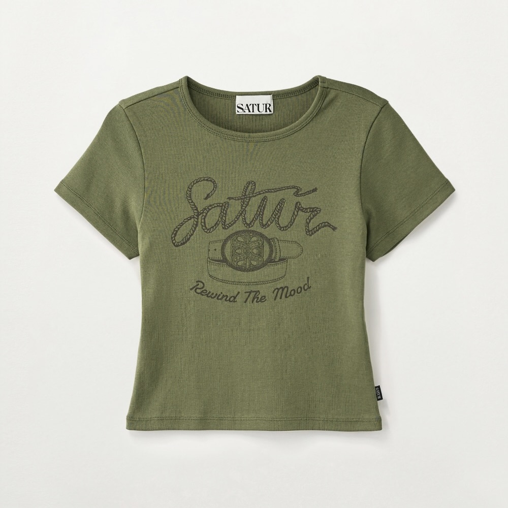 Satur｜SA262WTS12 (W) Belt Graphic Slim Fit T-Shirt [3 colors] S254