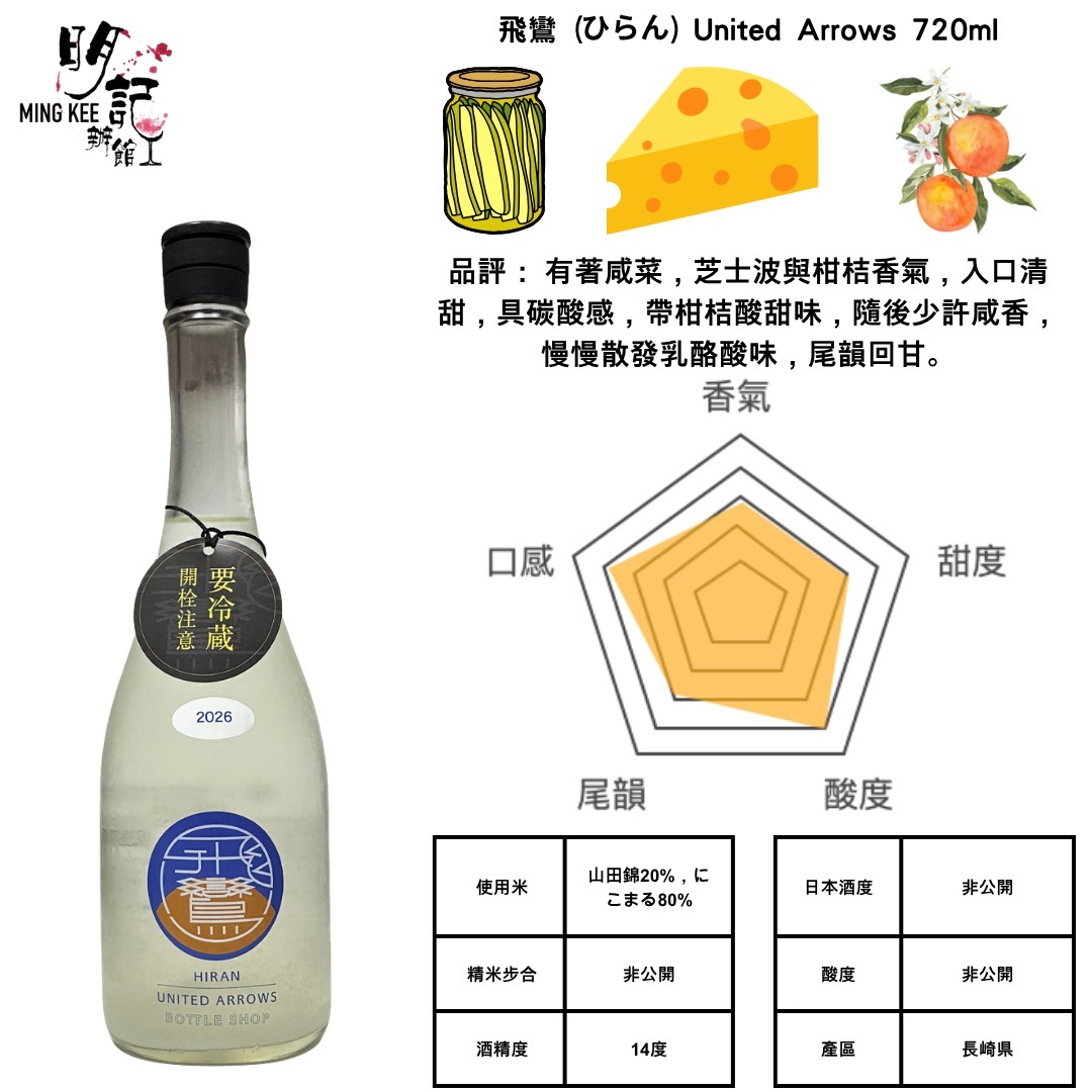 飛鸞(ひらん)United Arrows 720ml