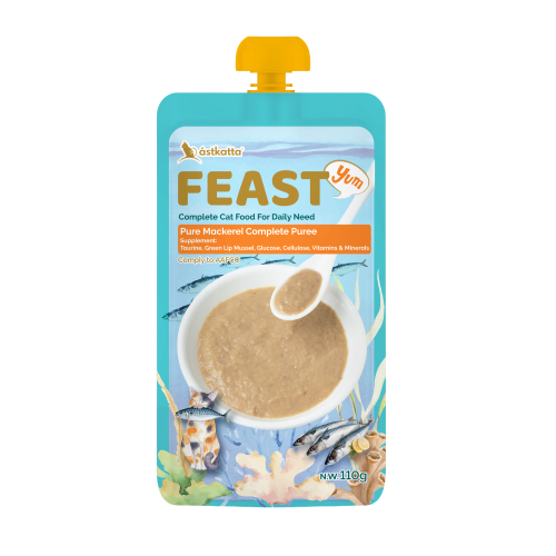 Astkatta - Feast 鮮肉盛宴營養主食肉泥唧唧包 - 純鯖魚 Mackerel Puree (深藍) 110g