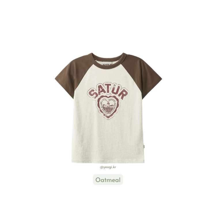 Satur｜SA262WTS11 (W) Heart Graphic Raglan T-Shirt [3 colors] S272