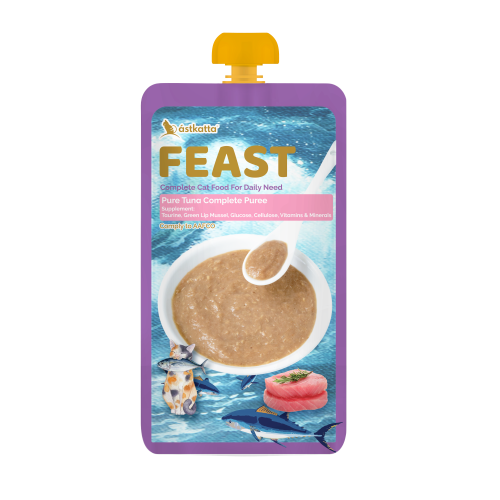 Astkatta - Feast 鮮肉盛宴營養主食肉泥唧唧包 - 純吞拿魚 Tuna Puree (紫) 110g