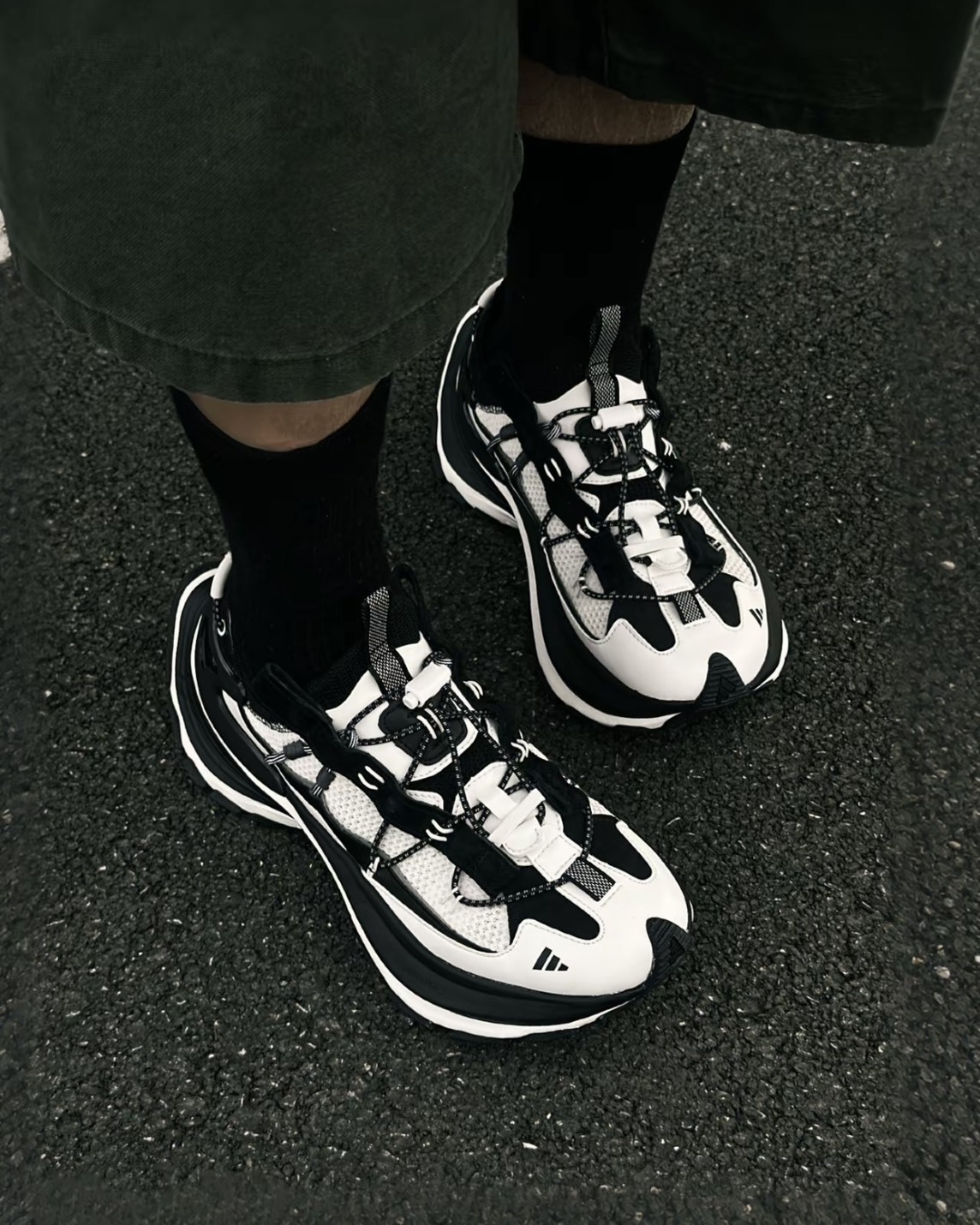 adidas FOS XLG SPEED HIKE 黑白熊貓 機甲鞋 解構 快速抽繩 厚底增高 巴黎世家平替 男女同款