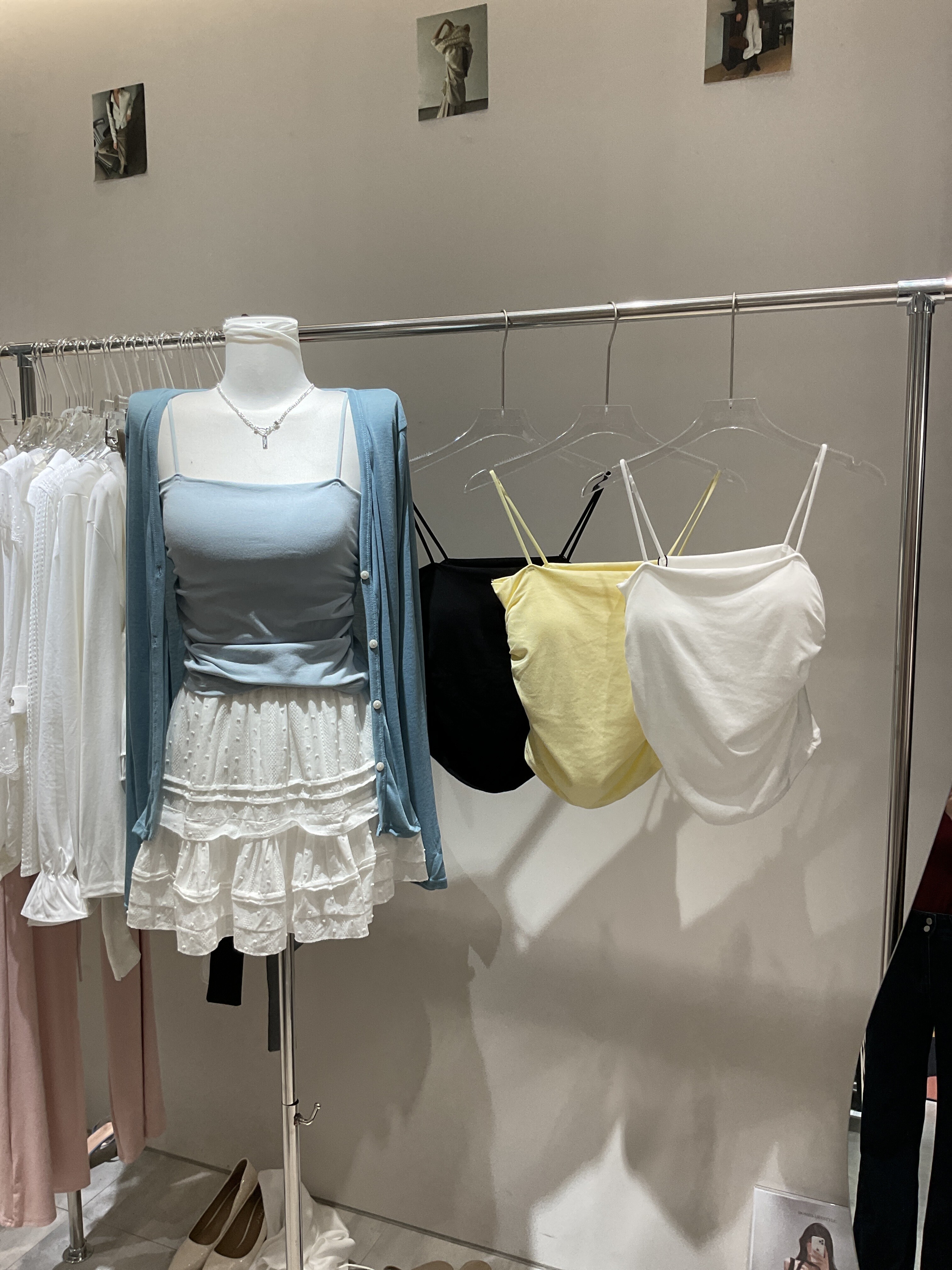 細肩抓皺背心(6603)