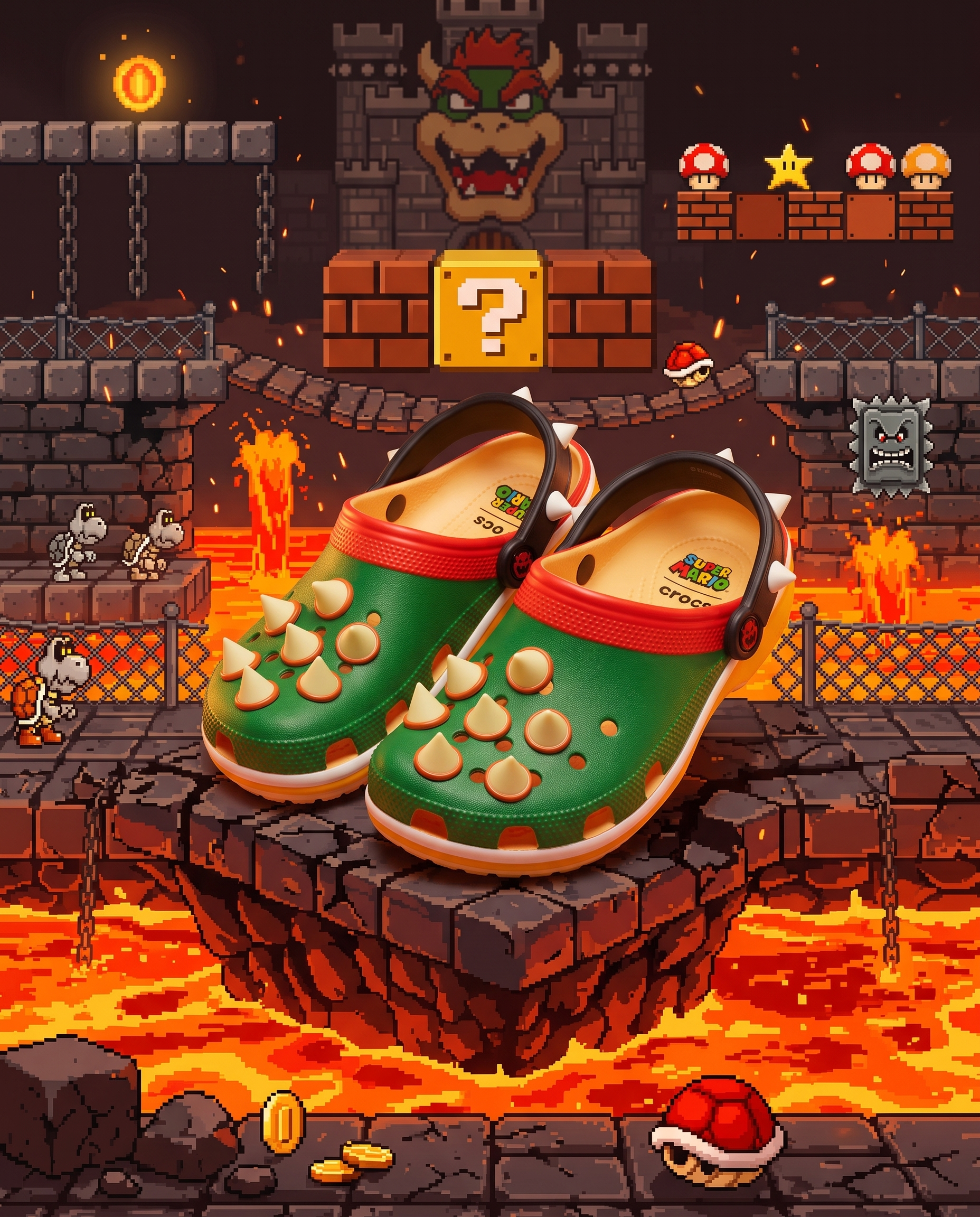 【Focus Store】預購 Ninetendo x Crocs Classic Clog "Bowser" 綠色 庫巴 任天堂聯名 212135-90H