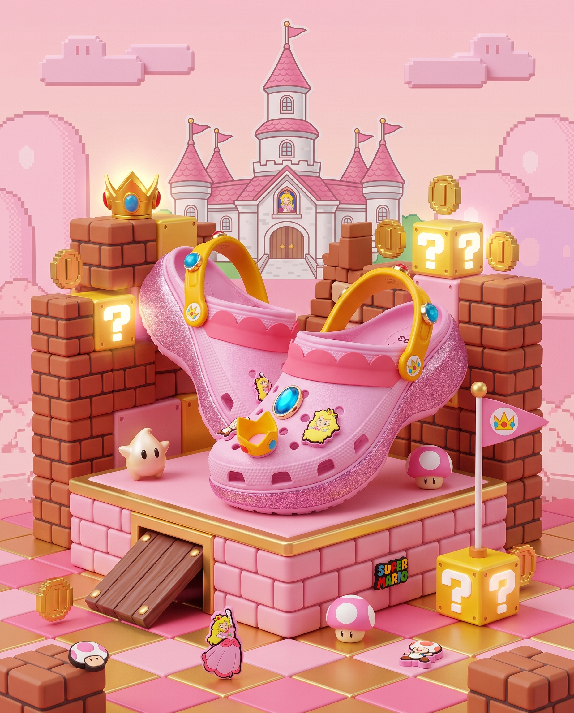 【Focus Store】預購 Ninetendo x Crocs Classic Clog "Princess Peach" 粉色 碧姬公主 任天堂聯名 212137-90H