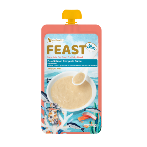 Astkatta - Feast 鮮肉盛宴營養主食肉泥唧唧包 - 純三文魚 Salmon Puree (深橙) 110g