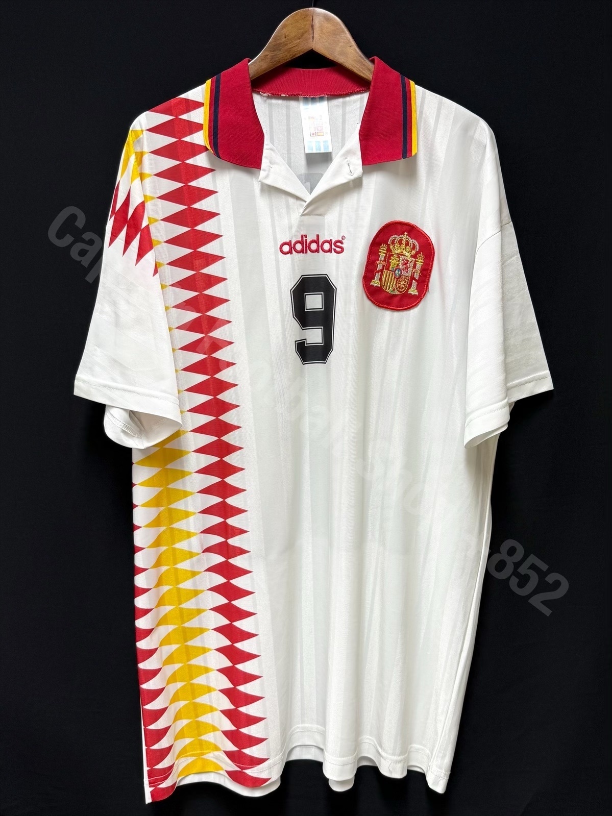 (Match Issue) Spain 1994 FIFA World Cup Adidas Away Match Issue Shirt #9 GUARDIOLA